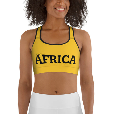 AFRICA By SooFire Sports bra (DEEP YELLOW) SIZE LARGE