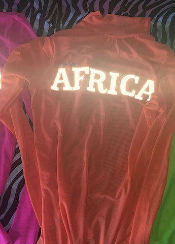 Neon Orange & 3M “AFRICA” Bodysuit