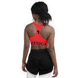 AFRICA By SooFire Longline Sports bra (Red/Black)