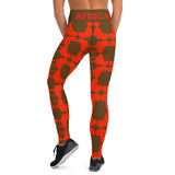 AFRICA Continent by SooFire Yoga Leggings (Red Orange/Brown) w/pockets