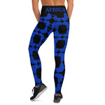 AFRICA Continent by SooFire Yoga Leggings (Blue/Black) w/pockets