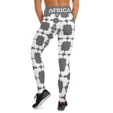 AFRICA Continent by SooFire Yoga Leggings (Grey/White) w/pockets