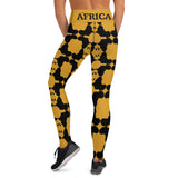 AFRICA Continent by SooFire Yoga Leggings (Palm Nut/Black) w/pockets
