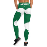 AFRICA Continent by SooFire Yoga Leggings (Naija Green) w/pocket Style 2