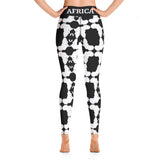 AFRICA Continent by SooFire Yoga Leggings (Black/White) w/pocket