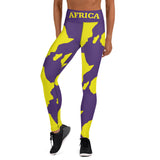 AFRICA Continent by SooFire Yoga Leggings (Laker) w/pockets Style 2