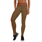AFRICA by SooFire Yoga Leggings (RedOrange/Brown) w/pockets