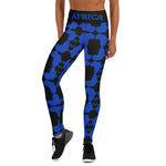 AFRICA Continent by SooFire Yoga Leggings (Blue/Black) w/pockets