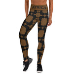 AFRICA Continent by SooFire Yoga Leggings (Brown/Black) w/pockets