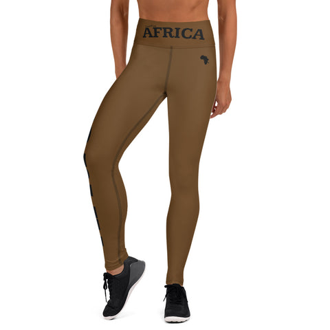 AFRICA by SooFire Yoga Leggings (Browm/Black) w/pockets