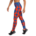 AFRICA Continent by SooFire Yoga Leggings (Red/Blue) w/pockets