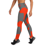 AFRICA Continent by SooFire Yoga Leggings (Red/Grey) w/pockets Style 2