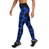 AFRICA Continent by SooFire Yoga Leggings (Blue/Black) w/pockets