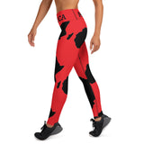 AFRICA Continent by SooFire Yoga Leggings (Red/Black) w/pockets Style 2