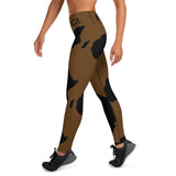 AFRICA Continent by SooFire Yoga Leggings (Brown/Black) w/pockets Style 2