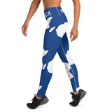AFRICA Continent by SooFire Yoga Leggings (Blue/White) w/pocket Style 2