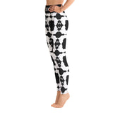 AFRICA Continent by SooFire Yoga Leggings (Black/White) w/pocket