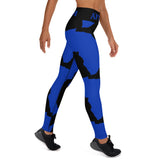 AFRICA Continet by SooFire Yoga Leggings (Blue/Black) w/pockets Style 2
