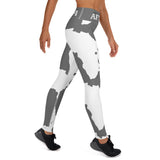 AFRICA Continent by SooFire Yoga Leggings (Grey/White) w/pockets Style 2