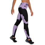 AFRICA Continent by SooFire Yoga Leggings (Purple/Black) w/pockets Style 2