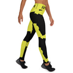 AFRICA Continent by SooFire Yoga Leggings (Neon/Black) w/pockets Style 2