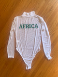 White & Green “AFRICA” Bodysuit