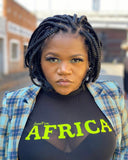 AFRICA Short Sleeved Bodysuit-Black/Neon Green