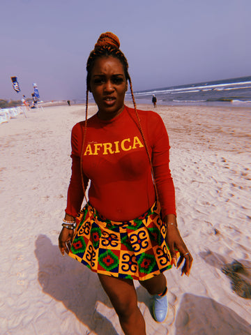 Red & Yellow AFRICA Bodysuit