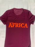 AFRICA Bodysuit-Burgandy/Neon Orange
