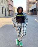 AFRICA Short Sleeved Bodysuit-Black/Neon Green