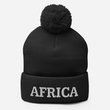 Pom Pom AFRICA Knit Cap | Black/White | Red/White