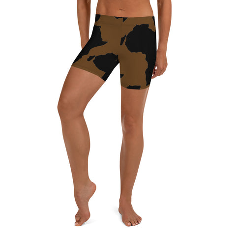 AFRICA is a CONTINENT Shorts by SooFire Style 2 (BROWN)